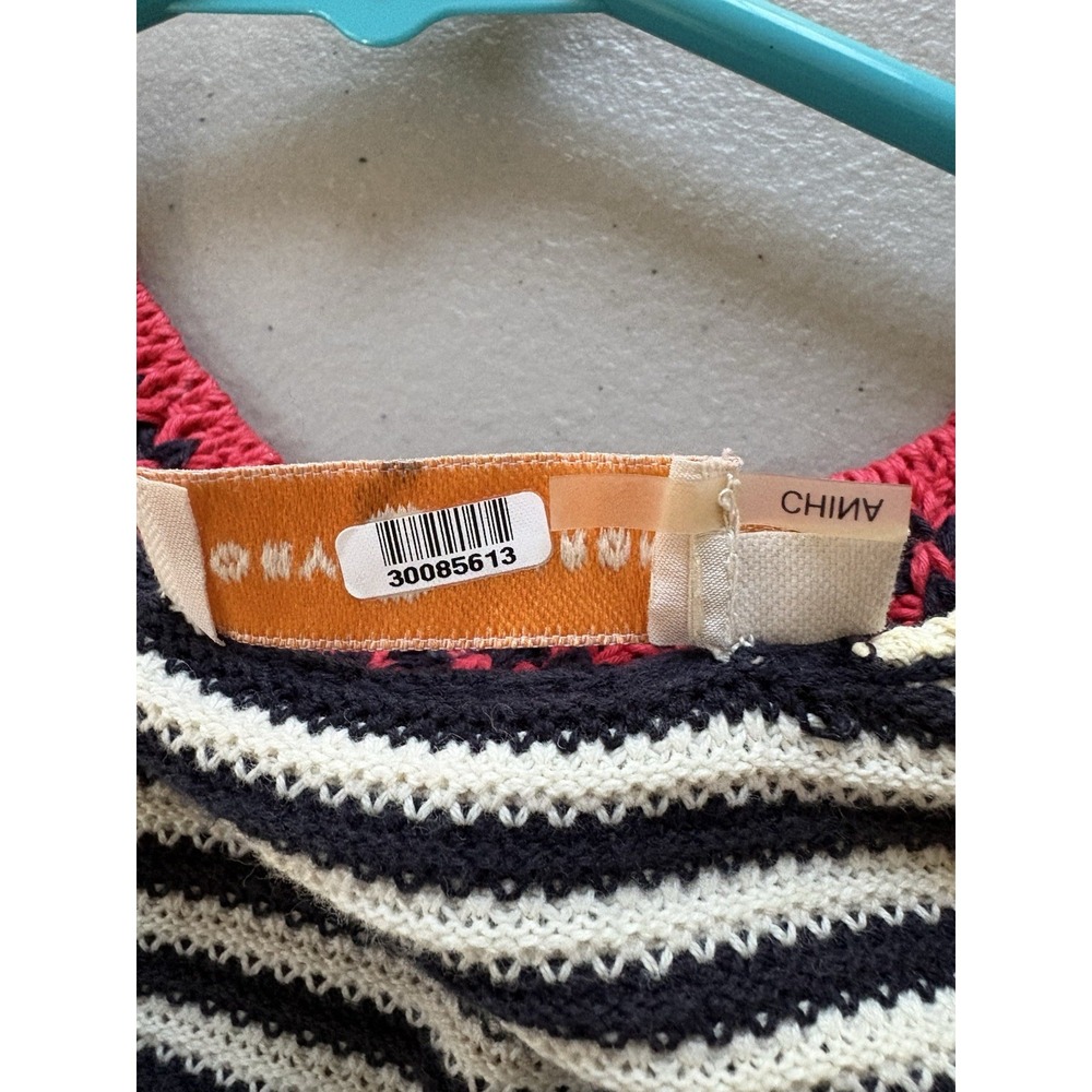 Tory Burch Sweater Women's Size S/P Striped V-neck Pullover 3/4 Sleeve Cotton - Picture 13 of 13